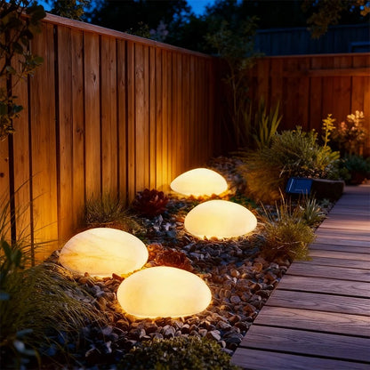 Solar Pebble Ground Light | Frosted Portable Garden Lantern