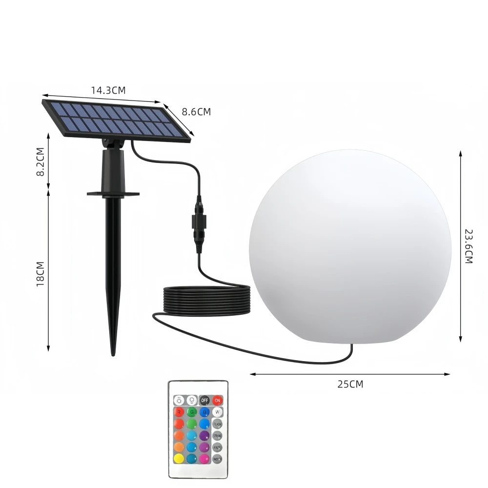 Solar Glow Globe Light | Colour-Changing Outdoor Garden Ball with Remote