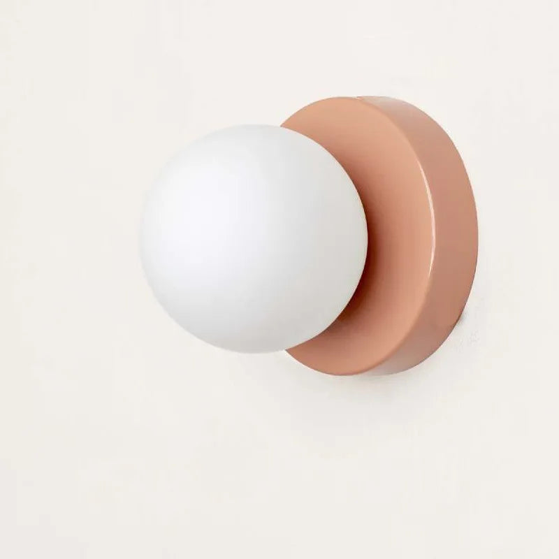 Glass Wall Light | Mini Macaron Globe Sconce for Bedside, Children's Room, Hallway & Porch | Cream, Black, Sage, Oxblood or Terracotta, 10 or 12cm