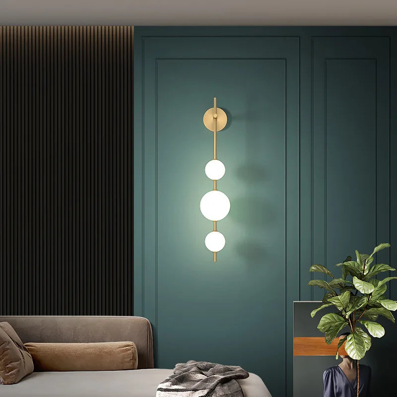Vertical LED wall light aluminium sconce lamp front view