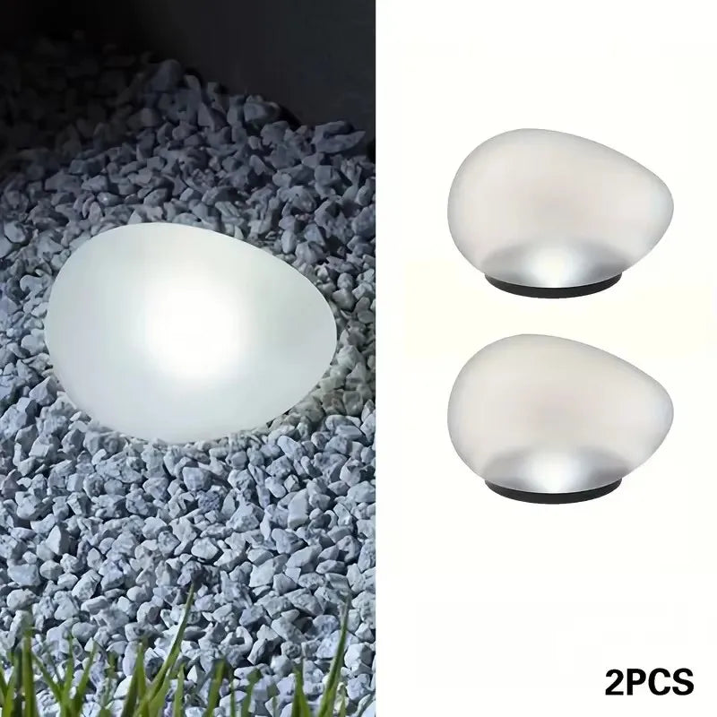 Solar Pebble Ground Light | Frosted Portable Garden Lantern