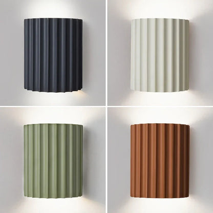 Nordic curved resin wall lights in grey, white, sage and terracotta