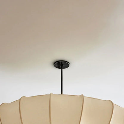 Fabric Pendant Light | French Pleated Umbrella Chandelier for Bedroom, Dining Room & Living Room | Wabi Sabi Cloth Shade E27, Warm White, 40 or 50cm
