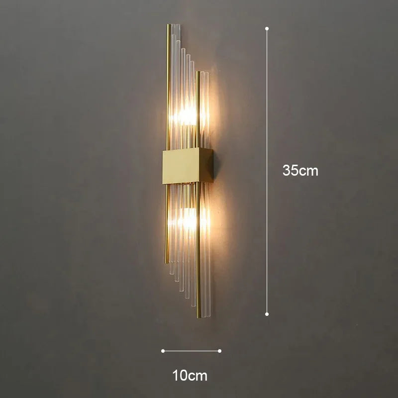 LED sconce lamp crystal facets sparkling detail