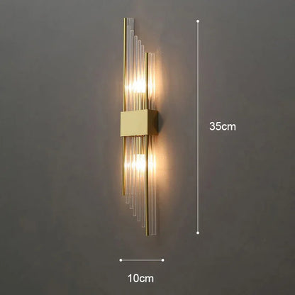 LED sconce lamp crystal facets sparkling detail