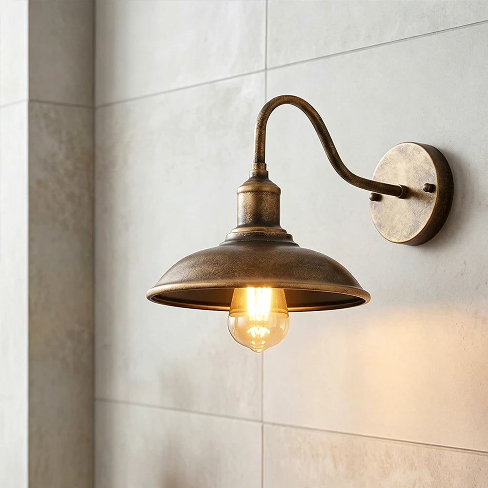 Outdoor Wall Light | Retro Garden Lamp for Porch, Front Door & Courtyard | Vintage E27 Outside Wall Light, Black, Bronze, Silver or Rustic