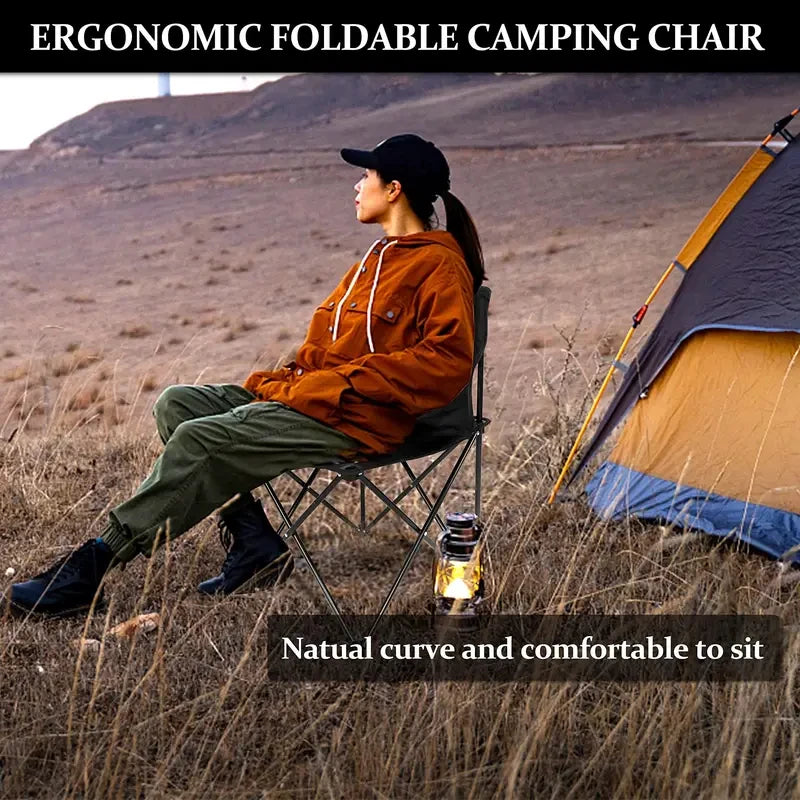 Foldable Camping Chair | Portable Lightweight with Side Pocket