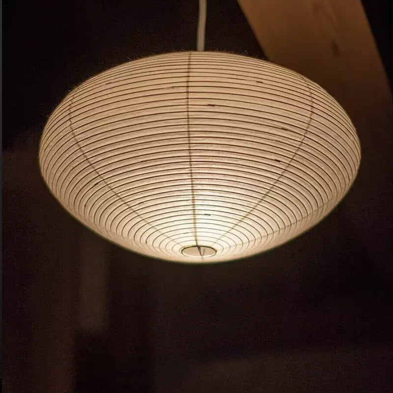 Paper Lantern Pendant Light | Japanese Wabi Sabi UFO Ceiling Lamp for Dining Room, Bedroom & Living Room | Rice Paper Shade E27, 50cm or 60cm