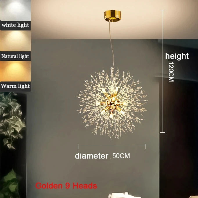 Crystal chandelier dimensions, gold 50cm diameter with 9 lights
