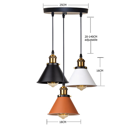 Loft | Industrial Retro Pendant Light – Single & 3-Light Cluster, E27