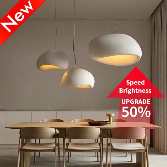 Wabi sabi LED pendant light E27 ceiling chandelier