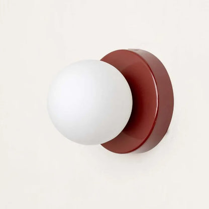 Glass Wall Light | Mini Macaron Globe Sconce for Bedside, Children's Room, Hallway & Porch | Cream, Black, Sage, Oxblood or Terracotta, 10 or 12cm