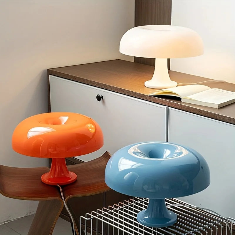 Retro Mushroom Table Lamp | Dimmable Tri-Colour LED Bedside Light
