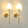 Vintage Industrial Wall Lamp | Fabric Shade Sconce Light for Bedroom
