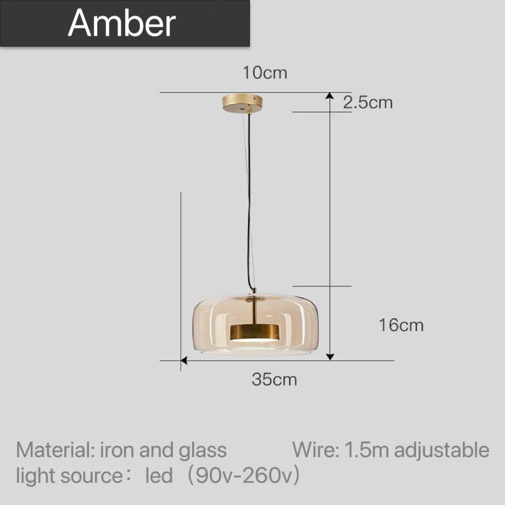 Amber glass pendant light dimensions, 35cm drum shade 16cm high