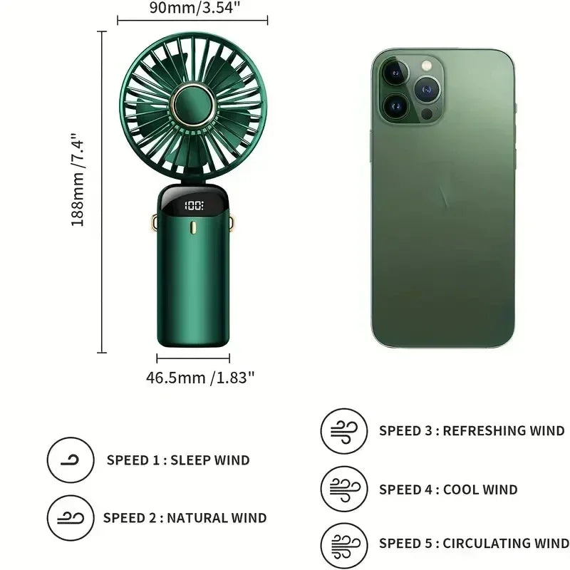 Handheld Mini Fan | USB Rechargeable Portable Personal Cooling Fan