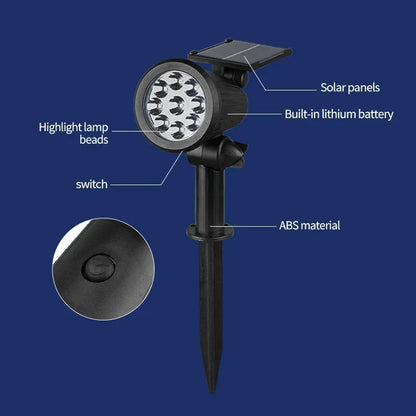 Solar Garden Spotlights | Adjustable 9-LED Outdoor Landscape Lights, 1–4 Pack