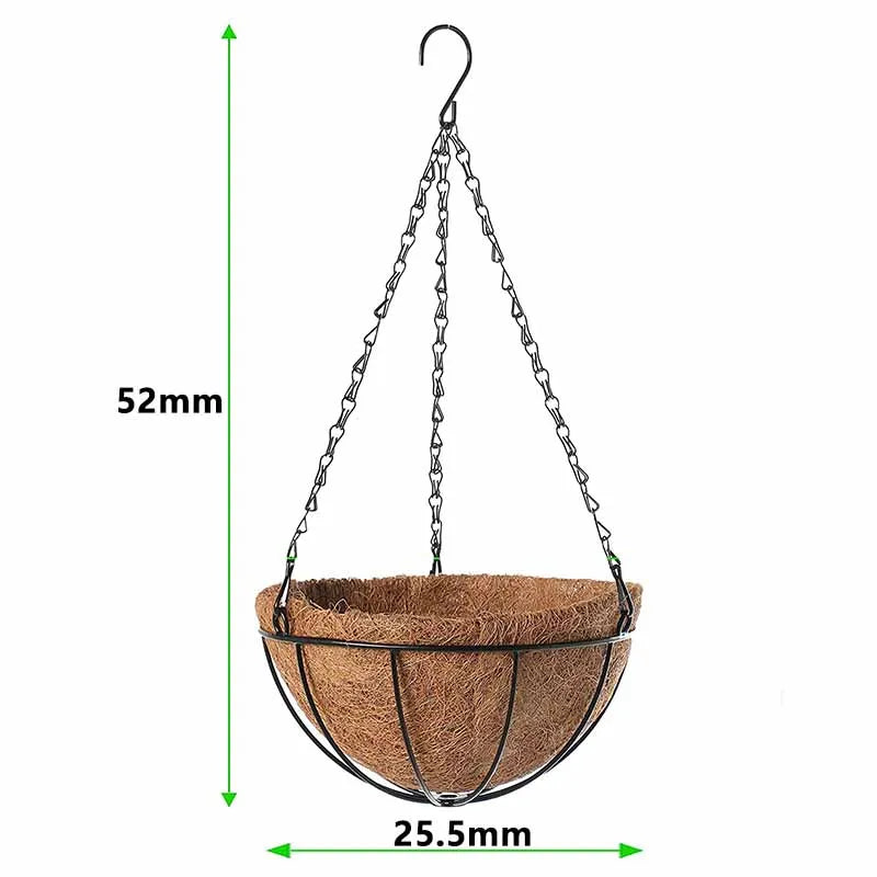 Wire basket planter coconut liner replacement detail