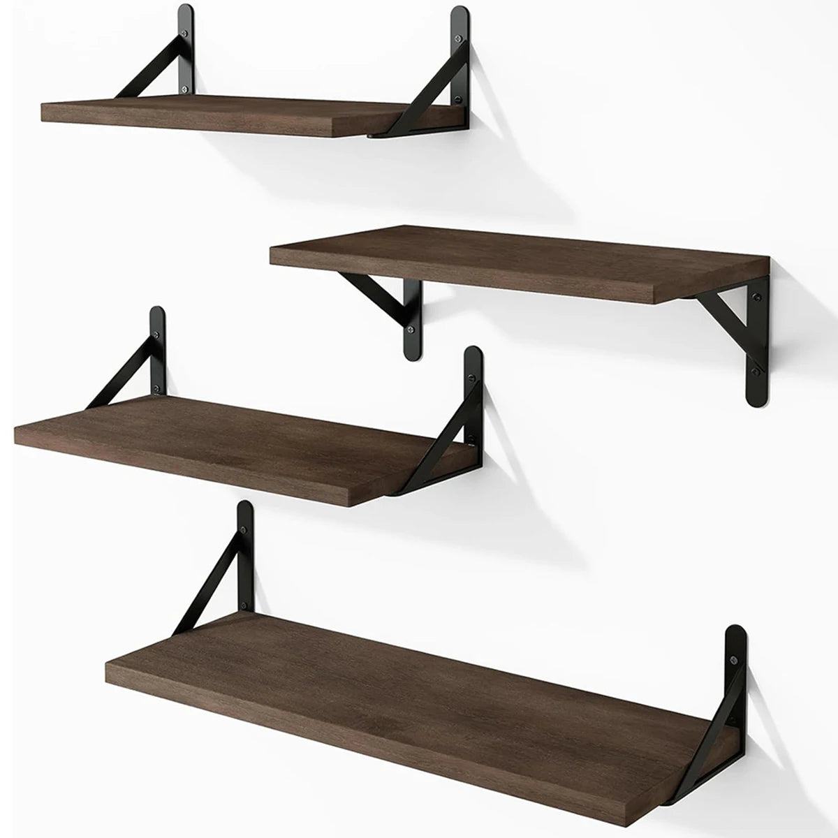 Floating Wall Shelves | Wooden Mounted Display Shelf White & Walnut