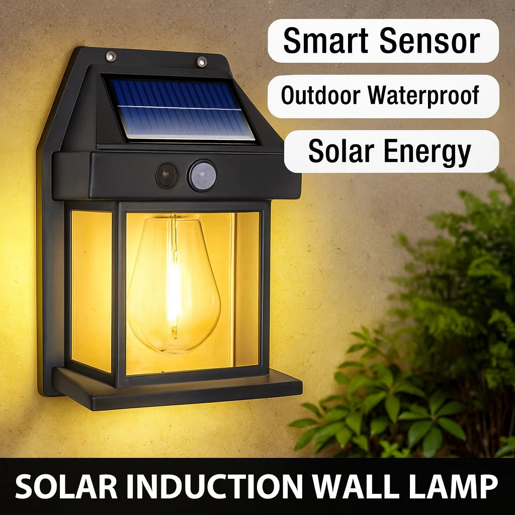Solar Wall Lantern | Outdoor LED Garden & Fence Light with Motion Sensor
