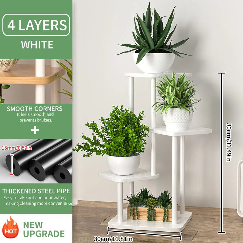 Indoor Plant Stand | Wooden Tiered Flower Shelf Display Rack