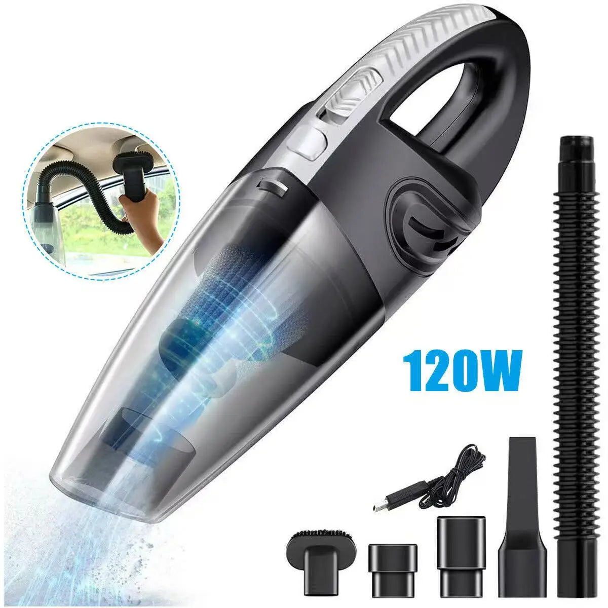 Handheld Cordless Vacuum | Portable Lightweight Car & Home Cleaner