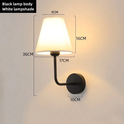 Fabric shade wall light colour options available