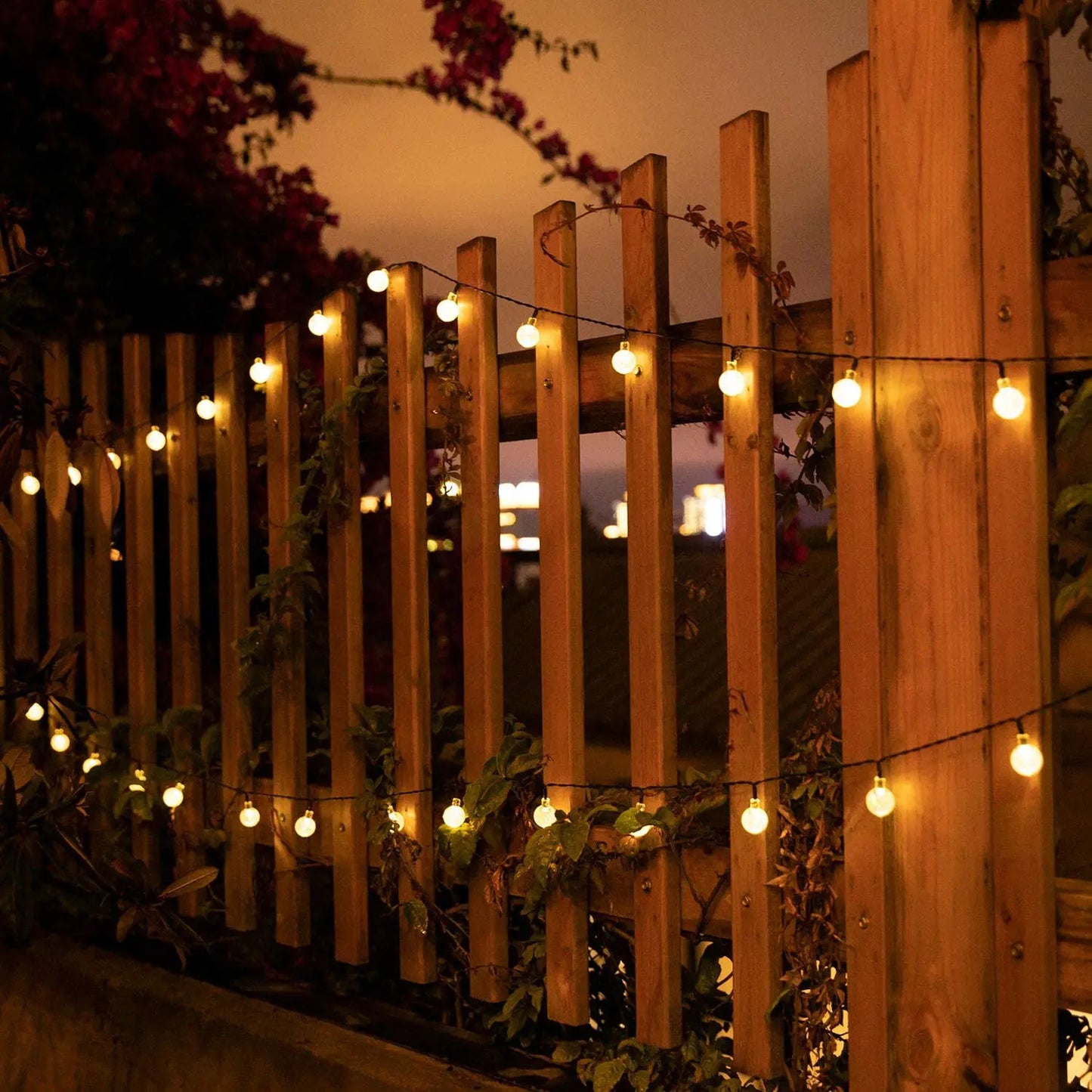 Solar crystal globe lights waterproof outdoor hanging