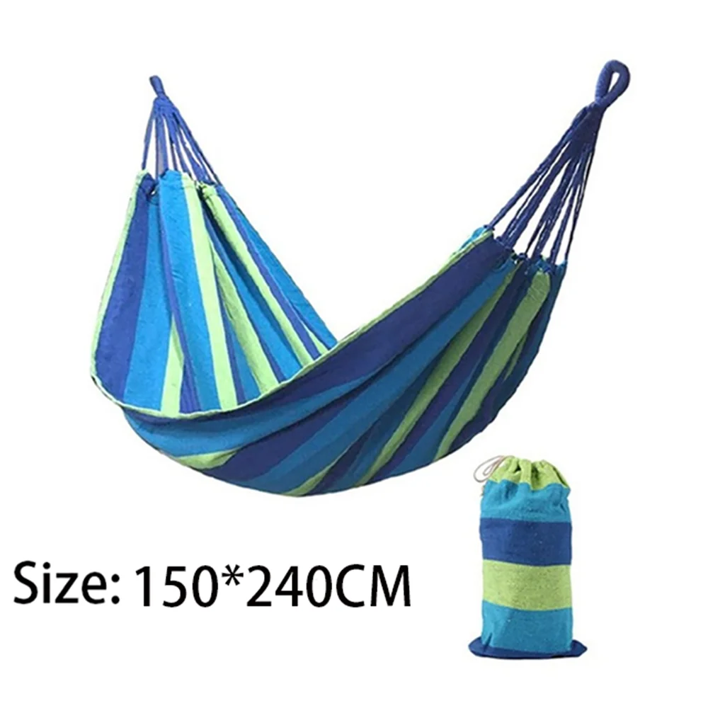Double Hammock | 2-Person Cotton Canvas with Tree Straps for Garden