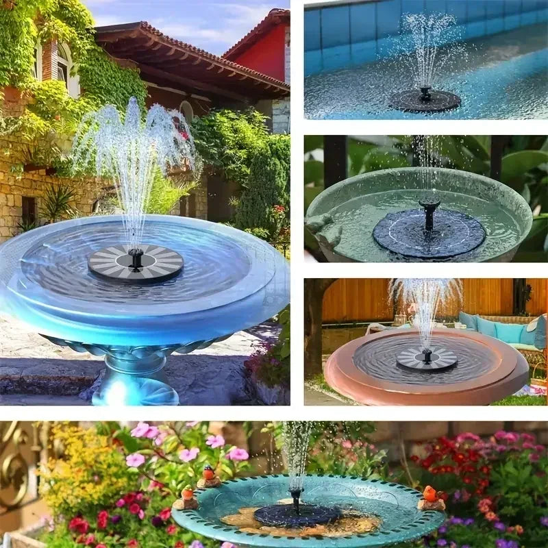 Garden pool solar fountain pump compact design top view
