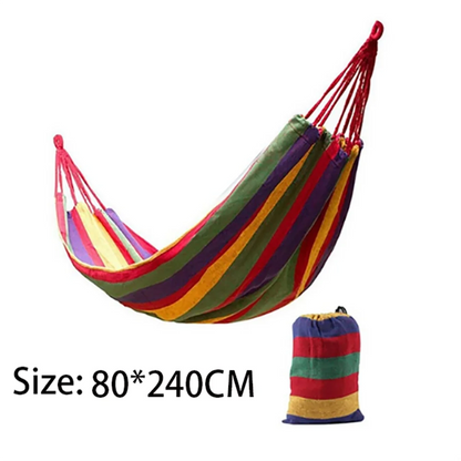 Double Hammock | 2-Person Cotton Canvas with Tree Straps for Garden