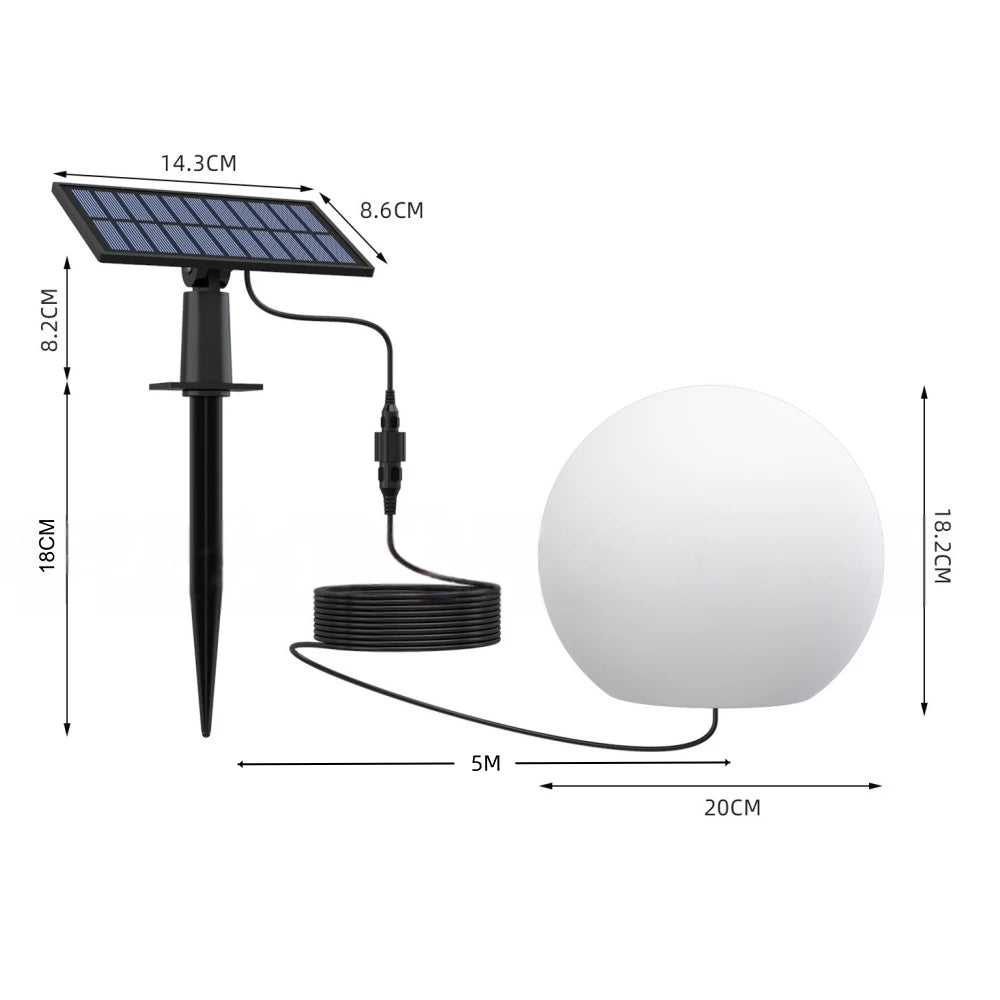 Solar Glow Globe Light | Colour-Changing Outdoor Garden Ball with Remote