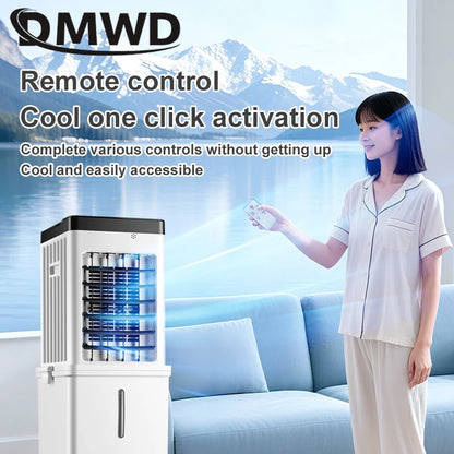 Evaporative Air Cooler 15L | Portable Swamp Cooler Fan with Remote & Ice Crystal Cooling for Home