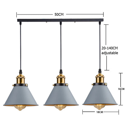 Loft | Industrial Retro Pendant Light – Single & 3-Light Cluster, E27