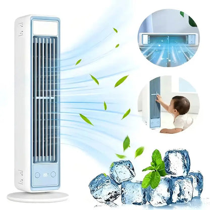 Bladeless Tower Fan | Rechargeable Portable Cooling Fan with Remote, 5 Speeds & Quiet Oscillation