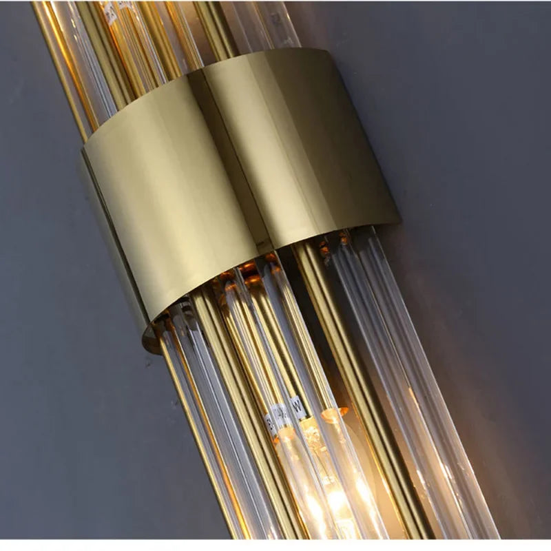 Gold wall light 45cm large size illuminated