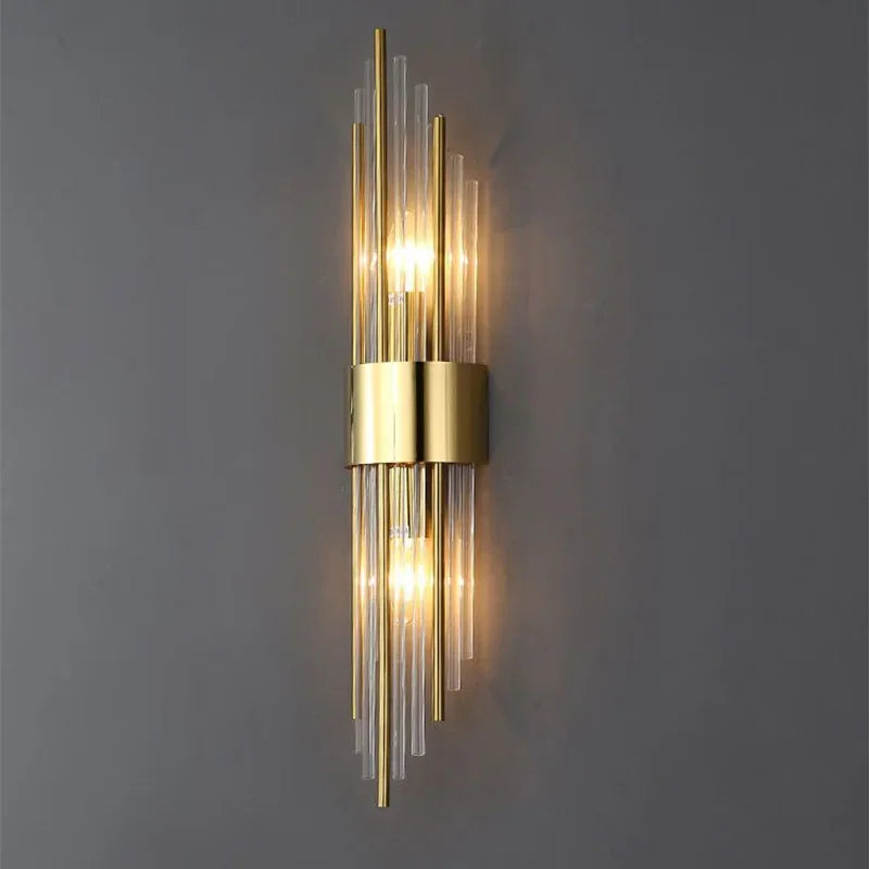 Crystal sconce lamp bedroom hallway stairs installation