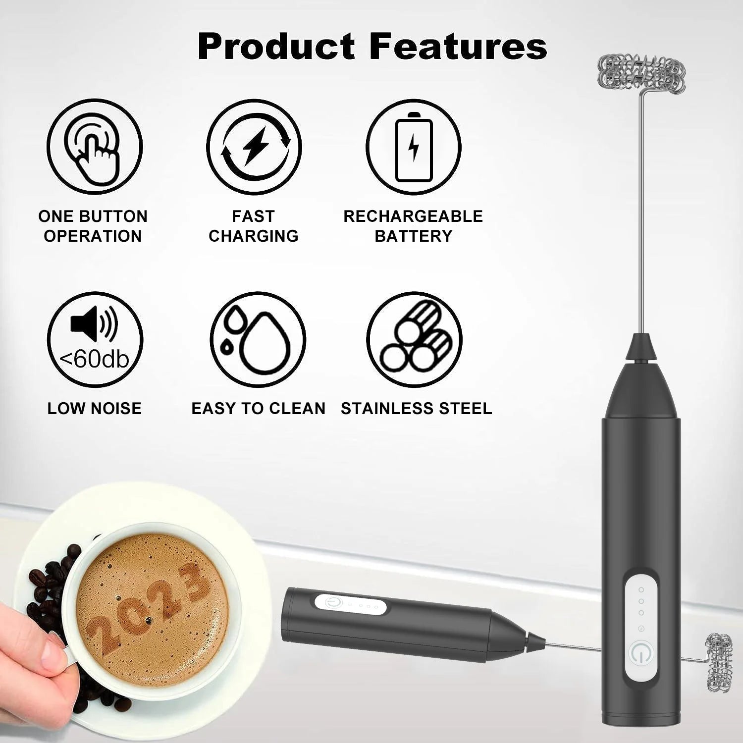 Electric coffee whisk 3 speed hand blender