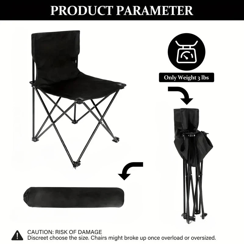 Foldable Camping Chair | Portable Lightweight with Side Pocket