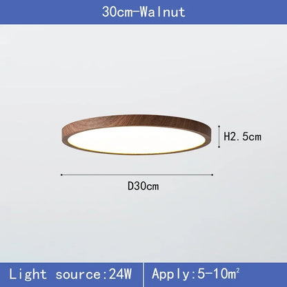 Wood grain LED ceiling light 30cm 40cm size options