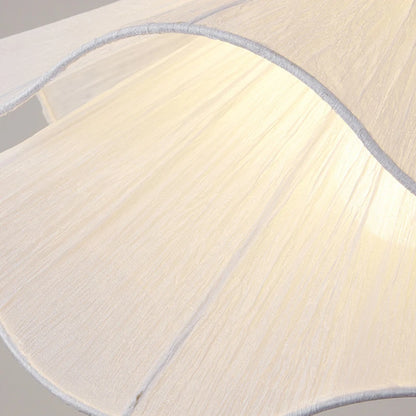 Fabric Pendant Light | White Flower Petal Ceiling Lamp for Dining Room, Bedroom & Living Room | Layered Cloth Lampshade E27, 30, 40, 50 or 60cm