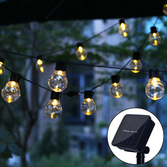 Solar globe fairy string lights outdoor waterproof LED festoon