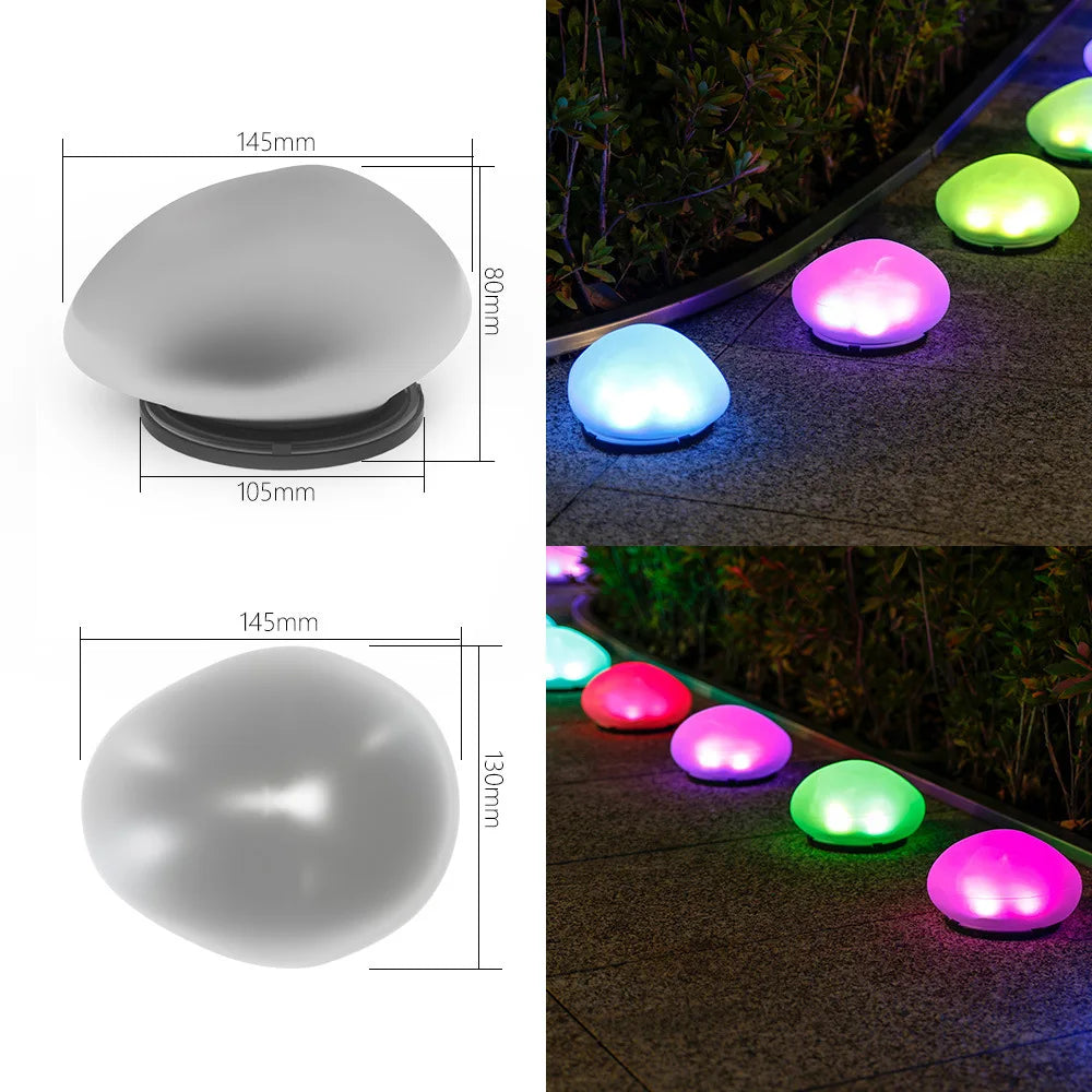 Solar Pebble Ground Light | Frosted Portable Garden Lantern