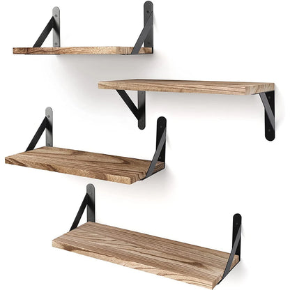 Floating Wall Shelves | Wooden Mounted Display Shelf White & Walnut