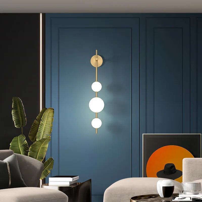 Vertical LED wall light 85cm installed beside bed