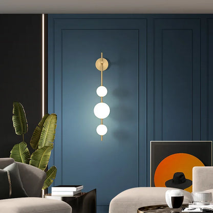 Vertical LED wall light 85cm installed beside bed