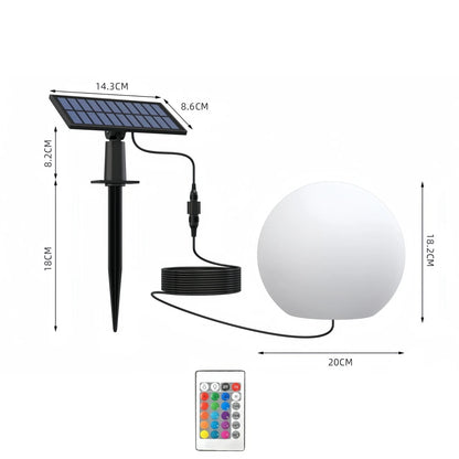 Solar Glow Globe Light | Colour-Changing Outdoor Garden Ball with Remote