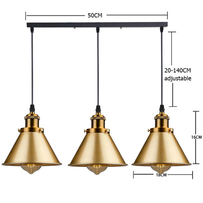 Loft | Industrial Retro Pendant Light – Single & 3-Light Cluster, E27