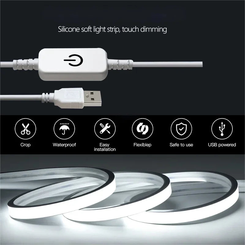 LED Neon Light Strip | Dimmable Flexible Neon Sign Tape USB Powered