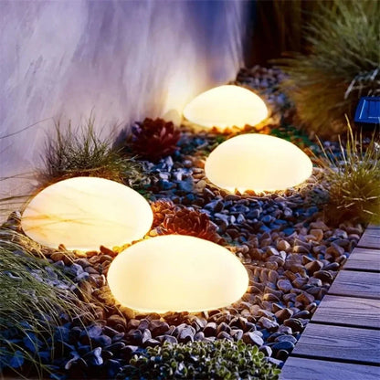 Solar Pebble Ground Light | Frosted Portable Garden Lantern